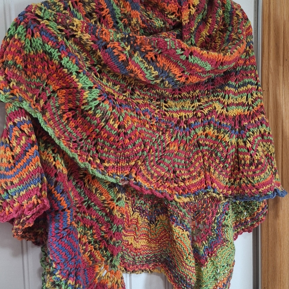 Handmade Multicolor Shawl  Wrap Capelet